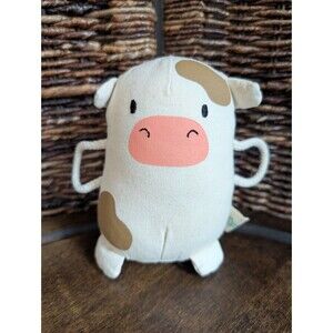Panda Crate Baby Cow Rope Handle Plush Farm Stuffed Animal